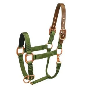 Horse Halter with Nylon Straps and Snap Hooks